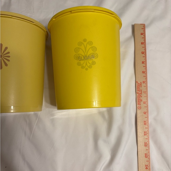 Tupperware Yellow and Brown Storage Bins - Picture 2 of 7